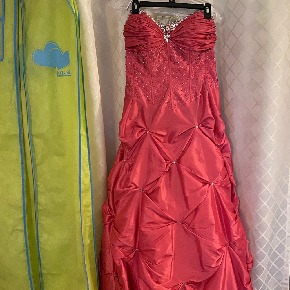 MB Bride Pink Strapless Formal Prom Dress